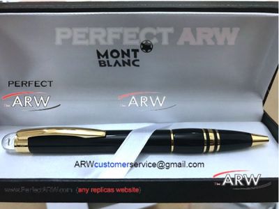 Perfect Replica Mont  Blanc Starwalker Midnight Pen Black&Gold Ballpoint